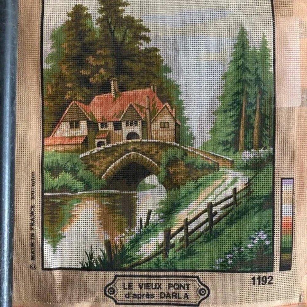 Sold Vintage Margot Creations de Paris Needlepoint LE VIEUX PONT made in France